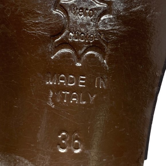 Pour L'Amour Italian Cognac‎ Leather Pointed Mid Calf Zip Boots - Picture 4 of 15